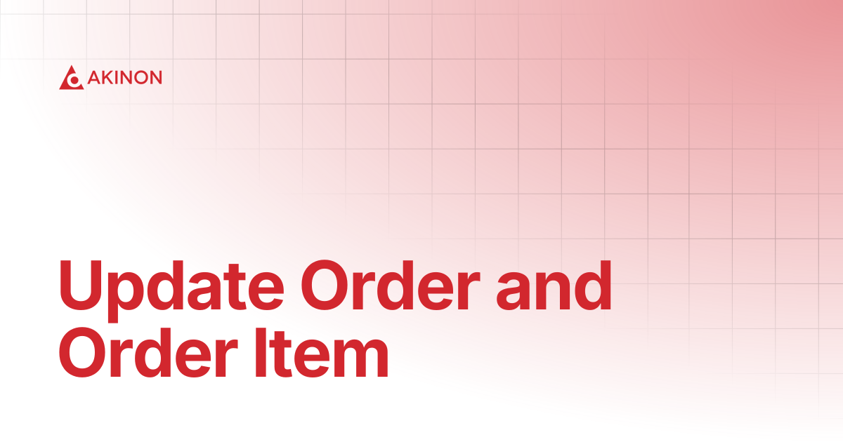 Update Order and Order Item | Home